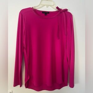 Banana Republic hot pink bow blouse